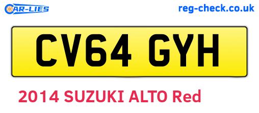 CV64GYH are the vehicle registration plates.