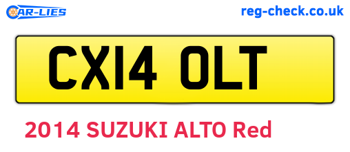CX14OLT are the vehicle registration plates.