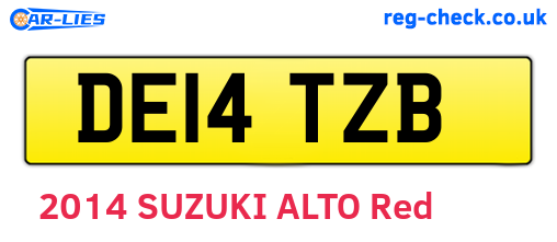 DE14TZB are the vehicle registration plates.