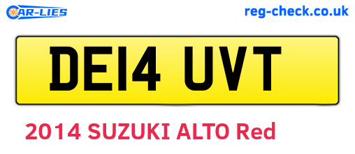 DE14UVT are the vehicle registration plates.