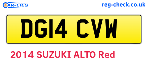 DG14CVW are the vehicle registration plates.
