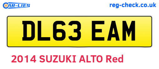 DL63EAM are the vehicle registration plates.