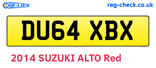 DU64XBX are the vehicle registration plates.