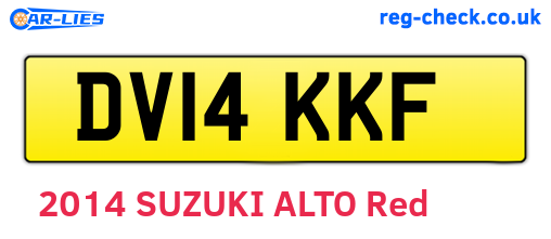 DV14KKF are the vehicle registration plates.