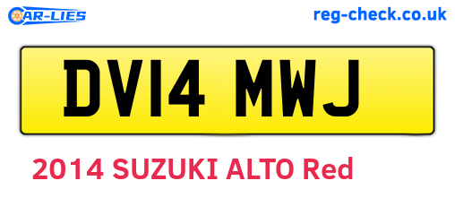 DV14MWJ are the vehicle registration plates.