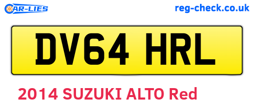 DV64HRL are the vehicle registration plates.