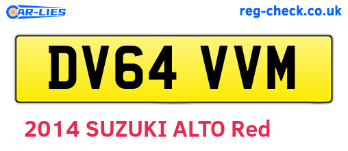 DV64VVM are the vehicle registration plates.