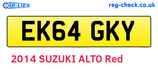 EK64GKY are the vehicle registration plates.