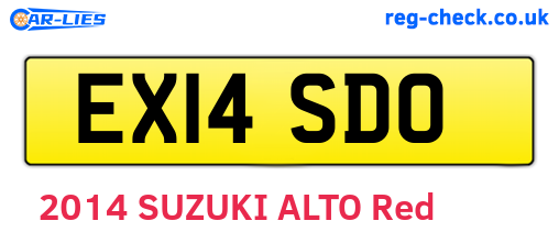 EX14SDO are the vehicle registration plates.