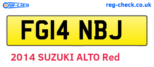 FG14NBJ are the vehicle registration plates.