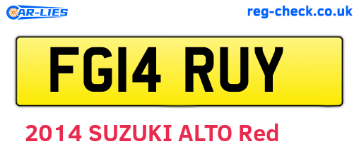 FG14RUY are the vehicle registration plates.