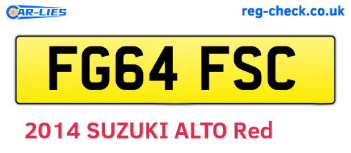 FG64FSC are the vehicle registration plates.