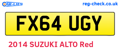 FX64UGY are the vehicle registration plates.