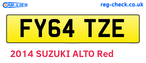 FY64TZE are the vehicle registration plates.