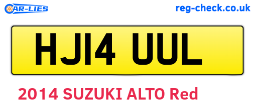 HJ14UUL are the vehicle registration plates.