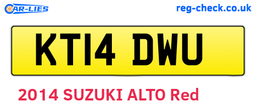 KT14DWU are the vehicle registration plates.