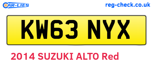 KW63NYX are the vehicle registration plates.