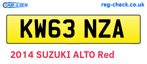 KW63NZA are the vehicle registration plates.