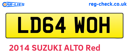 LD64WOH are the vehicle registration plates.