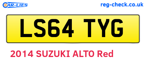 LS64TYG are the vehicle registration plates.