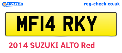 MF14RKY are the vehicle registration plates.
