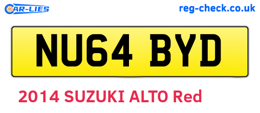 NU64BYD are the vehicle registration plates.
