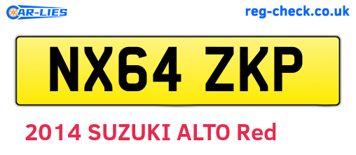 NX64ZKP are the vehicle registration plates.