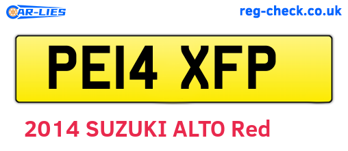 PE14XFP are the vehicle registration plates.