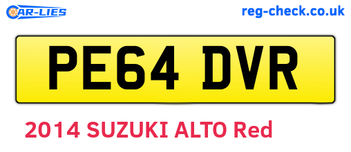 PE64DVR are the vehicle registration plates.