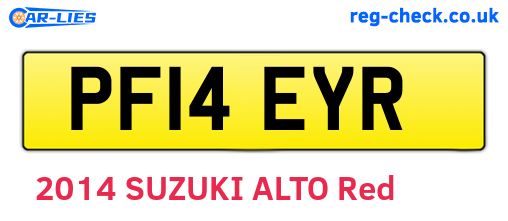 PF14EYR are the vehicle registration plates.