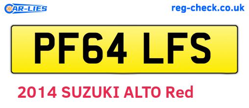 PF64LFS are the vehicle registration plates.