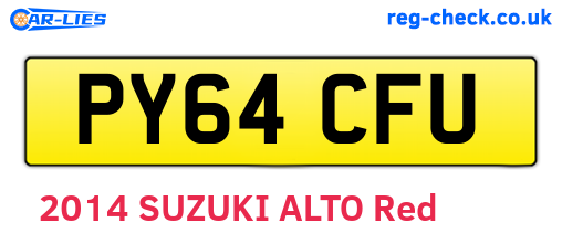 PY64CFU are the vehicle registration plates.