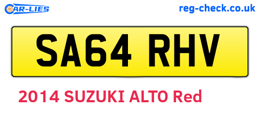 SA64RHV are the vehicle registration plates.