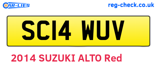 SC14WUV are the vehicle registration plates.