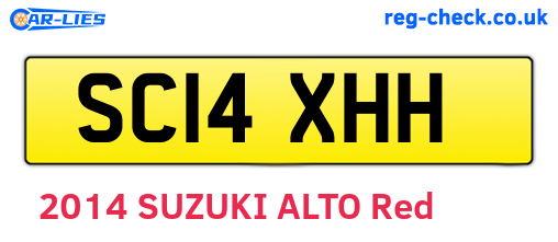SC14XHH are the vehicle registration plates.