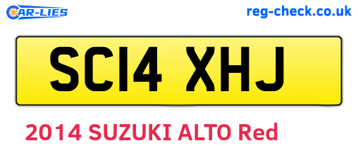 SC14XHJ are the vehicle registration plates.
