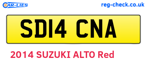 SD14CNA are the vehicle registration plates.