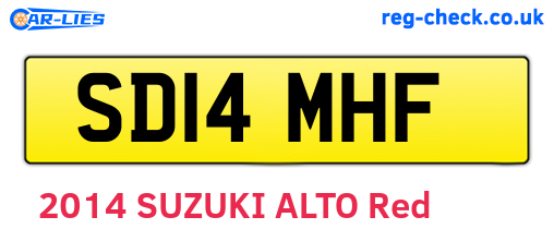 SD14MHF are the vehicle registration plates.