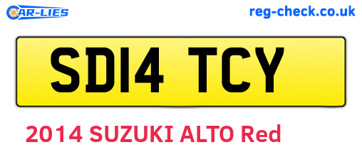 SD14TCY are the vehicle registration plates.