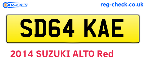 SD64KAE are the vehicle registration plates.