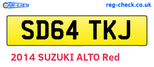 SD64TKJ are the vehicle registration plates.