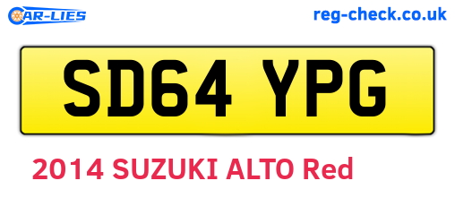 SD64YPG are the vehicle registration plates.