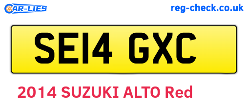 SE14GXC are the vehicle registration plates.