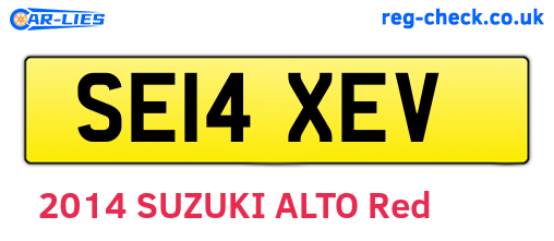 SE14XEV are the vehicle registration plates.