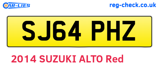 SJ64PHZ are the vehicle registration plates.