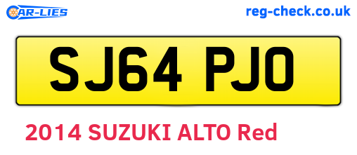SJ64PJO are the vehicle registration plates.
