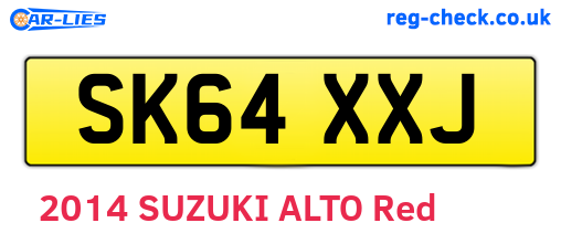 SK64XXJ are the vehicle registration plates.