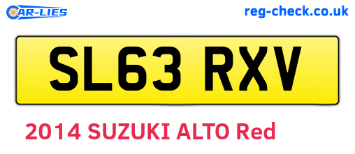 SL63RXV are the vehicle registration plates.