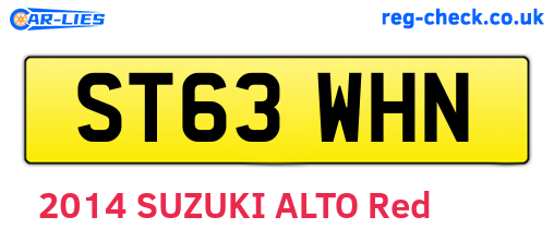 ST63WHN are the vehicle registration plates.