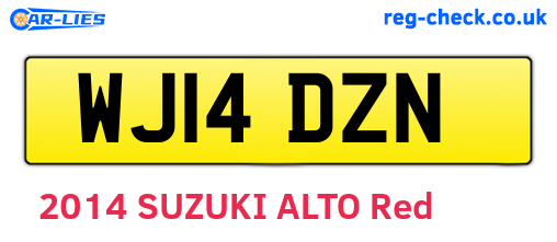 WJ14DZN are the vehicle registration plates.